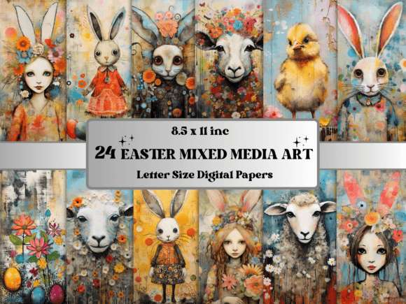 Download Easter Mixed Media Art Digital Paper - Digital paper Collection