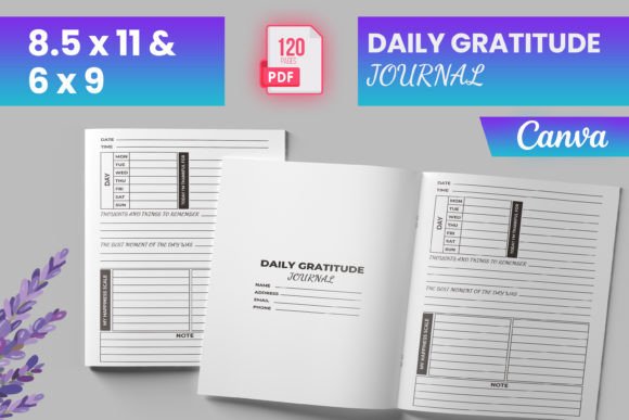 Download Daily Gratitude Journal Canva (KDP) - Daily gratitude journal Collection