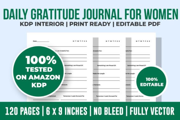 Download Daily Gratitude Journal for Women KDP - Daily gratitude journal Collection