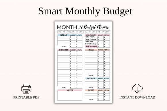 Download Smart Monthly Budget Planner Printable - Budget planner printable Collection