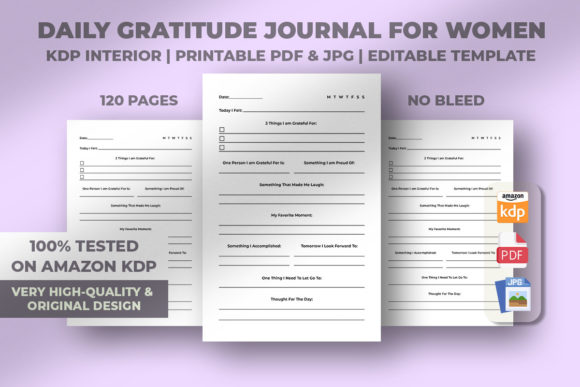 Download Daily Gratitude Journal for Women KDP - Daily gratitude journal Collection