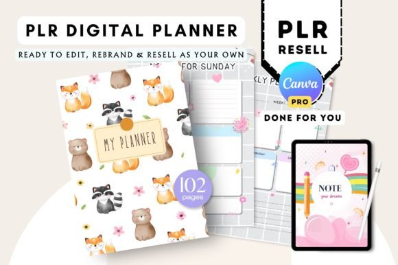 Download In-Demand PLR Cute Digital Planner Canva - Digital planner Collection