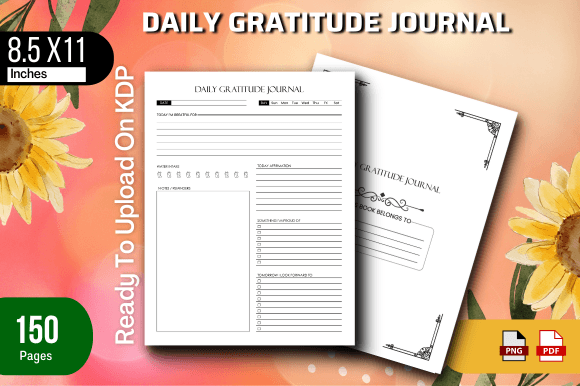 Download Daily Gratitude Journal Printable KDP - Daily gratitude journal Collection