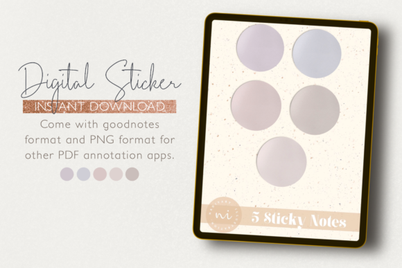 Download 5 Digital Planner Sticker, Sticky Notes - Digital planner Collection