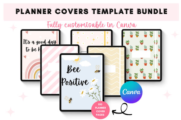 Download Cute Planner Cover Canva Template - Cute planner Collection