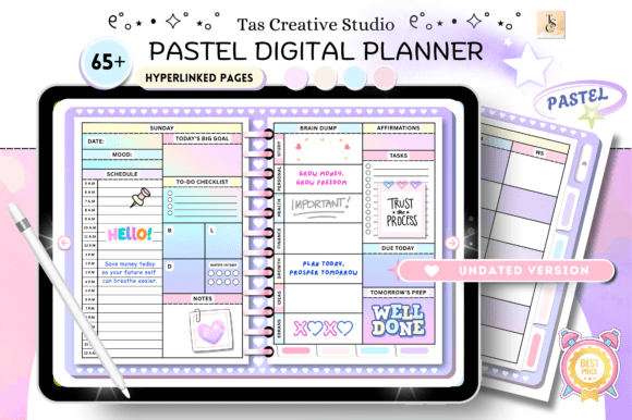 Download Digital Planner Cute Pastel ( Undated ) - Digital planner Collection