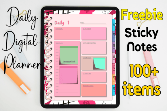 Download Daily Digital Planner ,FreebieSticky100+ - Digital planner Collection