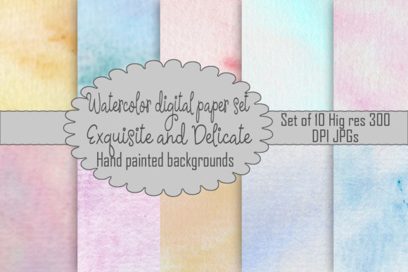 Download Watercolor Digital Paper Set Backgrounds - Digital paper Collection