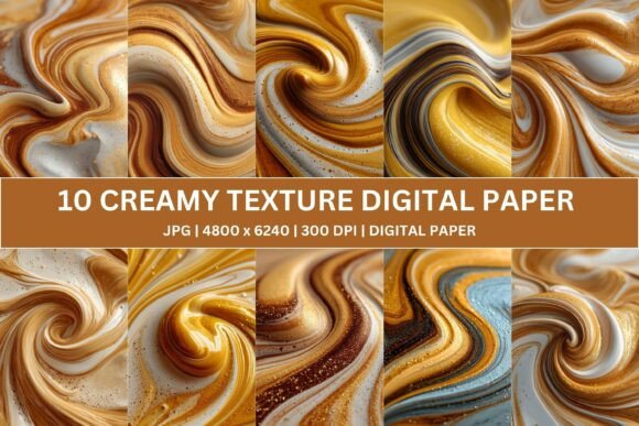 Download 10 Sculpted Honey Impasto Digital Paper - Digital paper Collection