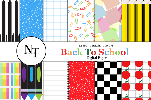 Download Back to School Digital Paper - Digital paper Collection
