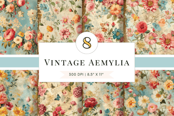 Download Floral Digital Papers, Collage Sheets - Digital paper Collection