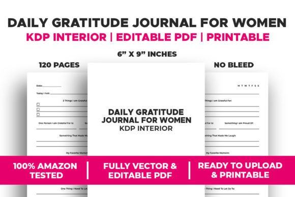 Download Daily Gratitude Journal for Women KDP - Daily gratitude journal Collection